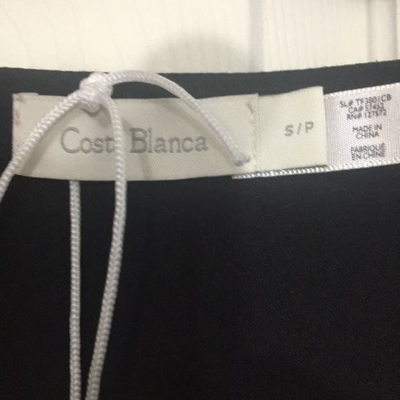 Women’s size Small from Costa Blanca mid length black dress, pleated in front - Picture 4 of 5